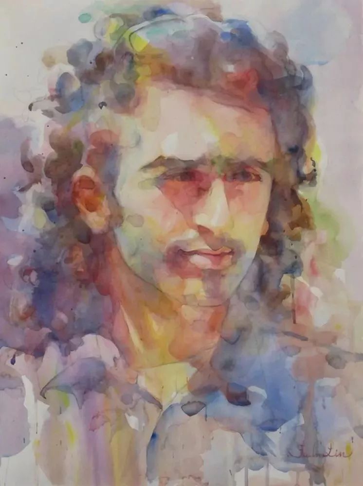 她的人物肖像水彩画 协调与情绪并存