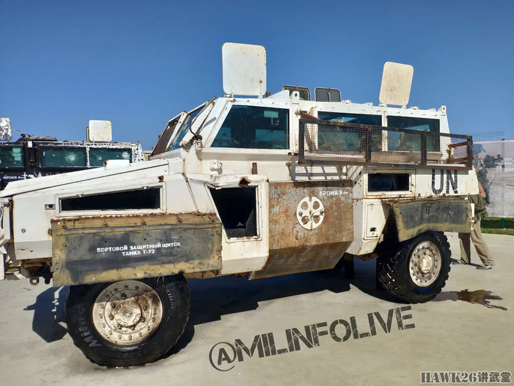 俄军展示叙利亚战利品 维和部队rg31防雷装甲车赫然在列