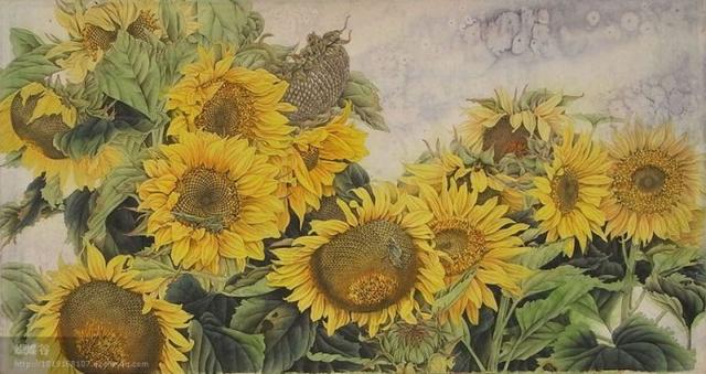 知名工笔画家李喆的工笔画造型生动写实,色彩浓重艳丽