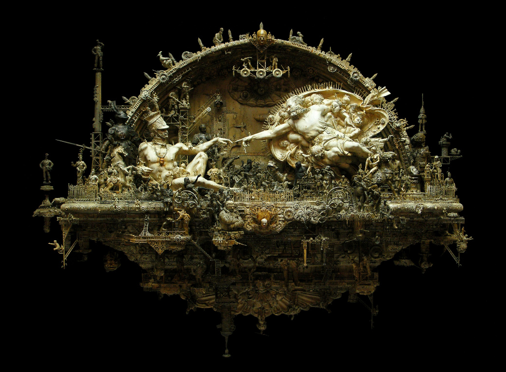 精致朋克雕塑艺术家 kris kuksi 以繁复华丽的巴洛克风格混合媒体