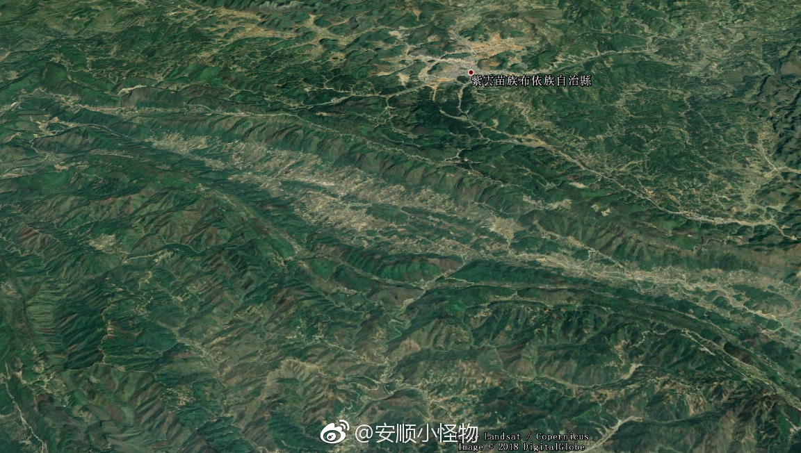 紫云县县城卫星地图更新,模样大变,紫云旁还惊现六盘水