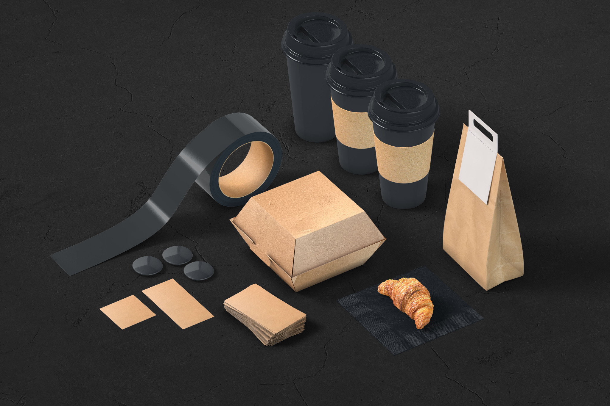 商务品牌形象饮料餐饮咖啡厅vi样机展示 psd效果图模型 更多详情>>>