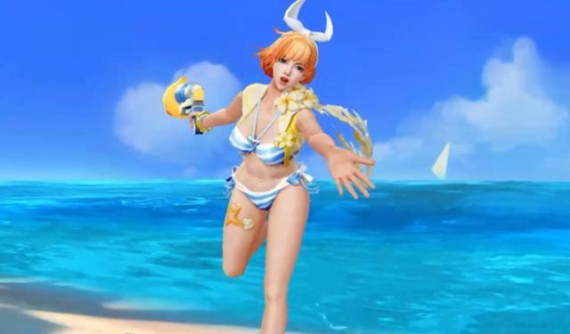 王者荣耀 国际版孙尚香的泳装皮肤出场精致 还有个性的回城特效