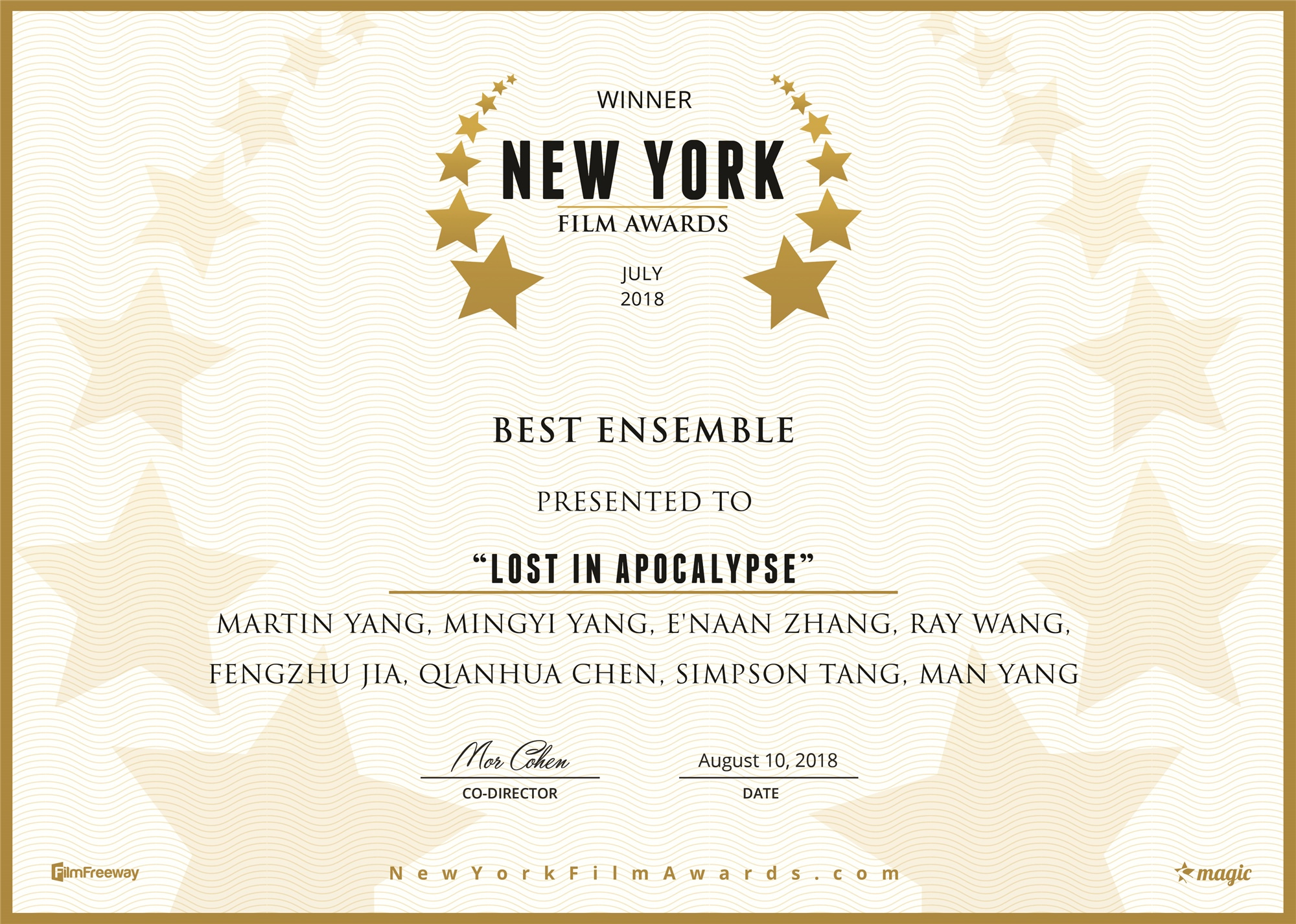 《末世人间道》斩获海外多个奖项 王昱超获最佳男配