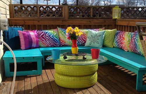 旧轮胎秒变沙发,老公用汽车旧轮胎diy家居,一家人抢着用!