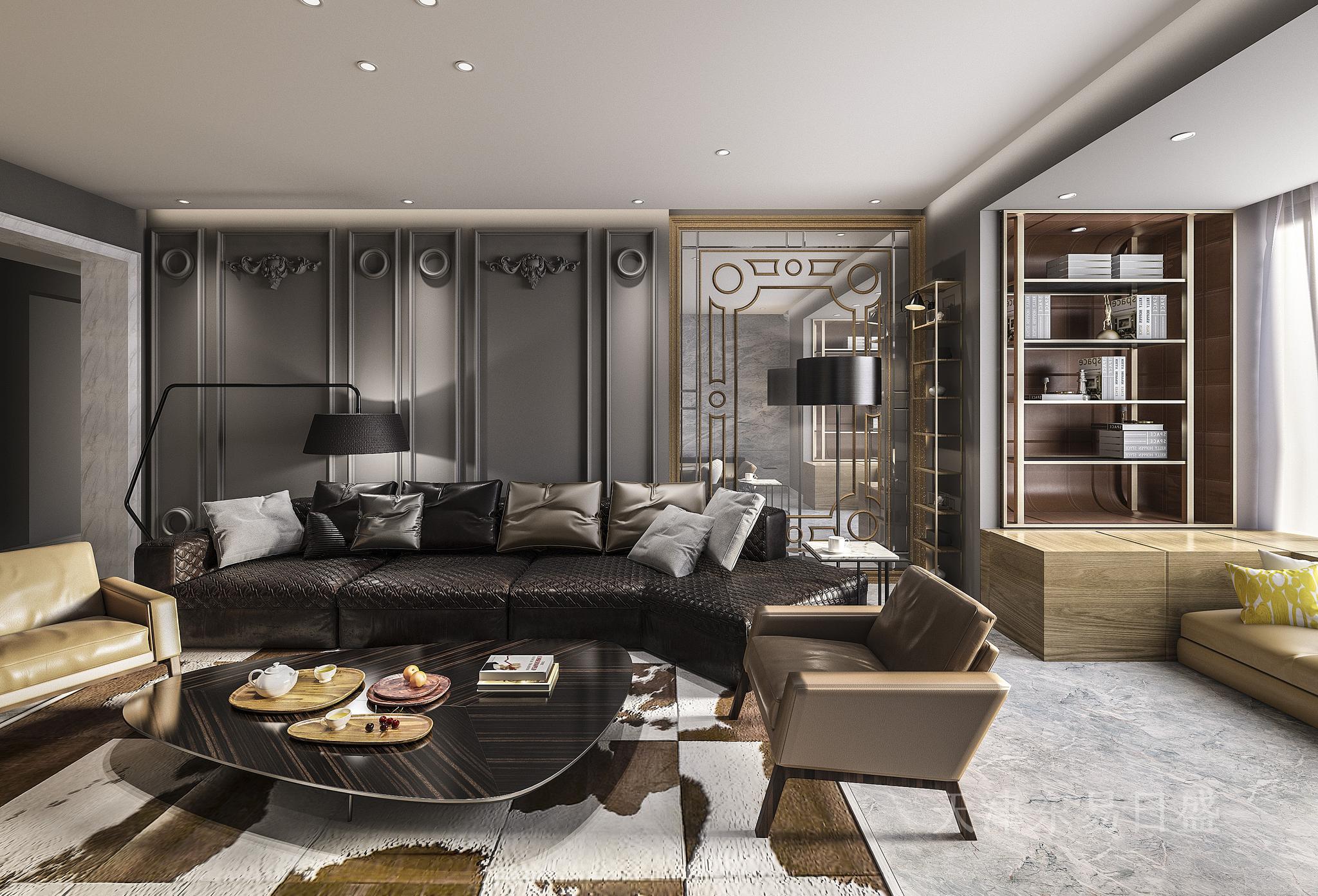 240平现代轻奢风格装修效果图,架构出精致与内敛的空间