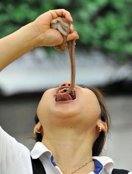 韩国人生吞活章鱼, 平均每年有6人, 因食用活章鱼而窒息死亡!
