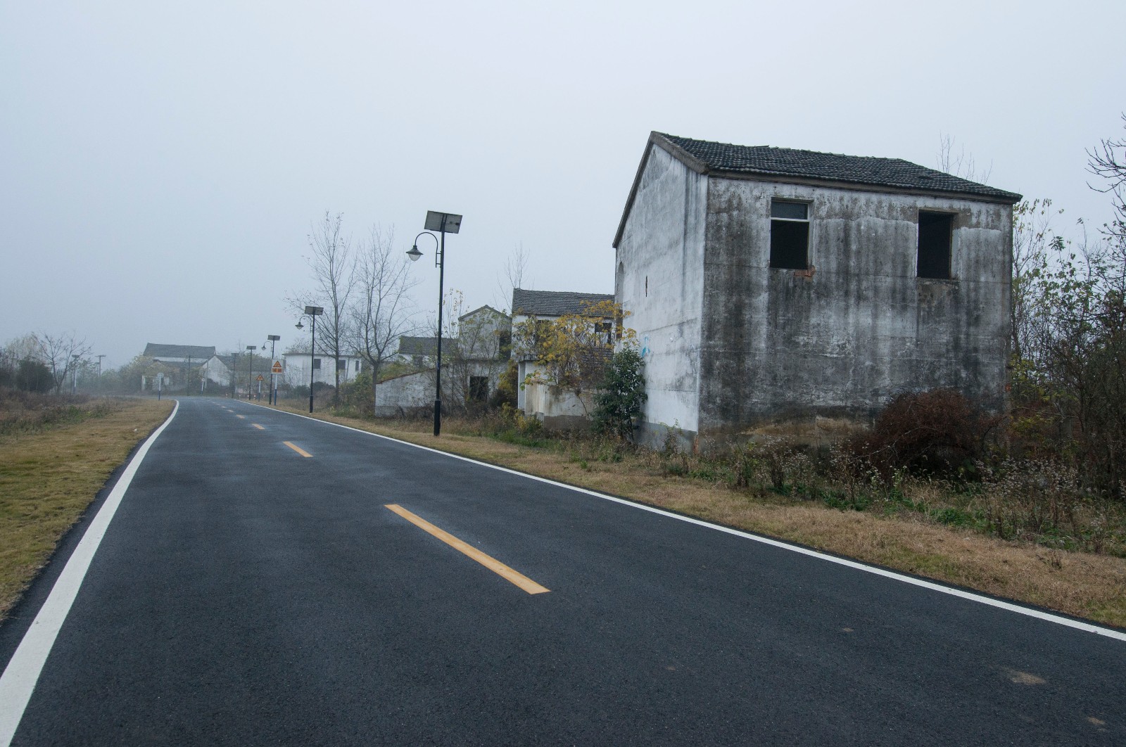 安徽合肥:初冬的乡村公路晨曦