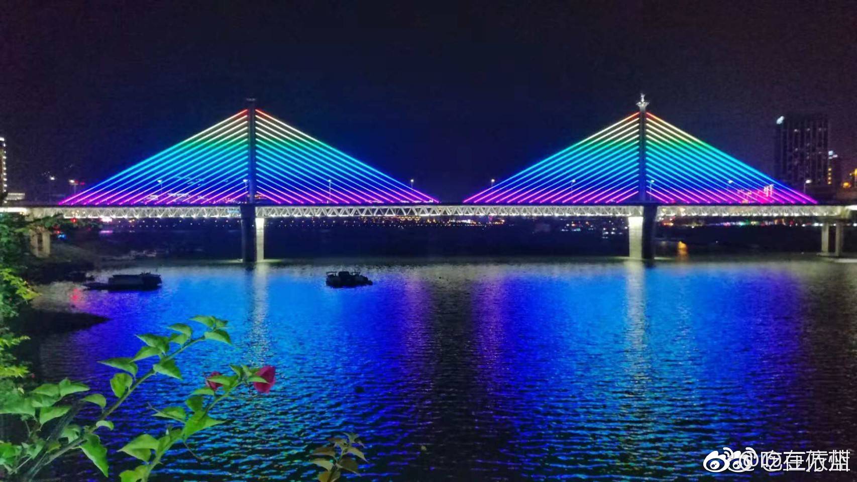 万州万安大桥新夜景,有木有觉得很美?图via@豆依蓝