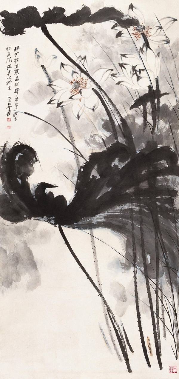 疏池芙蕖——张大千荷花作品欣赏|荷花|张大千|墨荷_新浪新闻