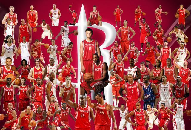 看这张难得的姚明时期火箭队全家福, 你还认识几个人?