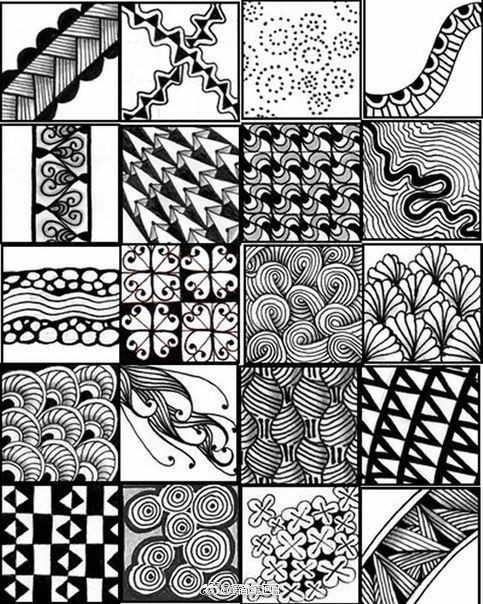 几百例黑白手绘纹理素材,练习线条的小伙伴马住!
