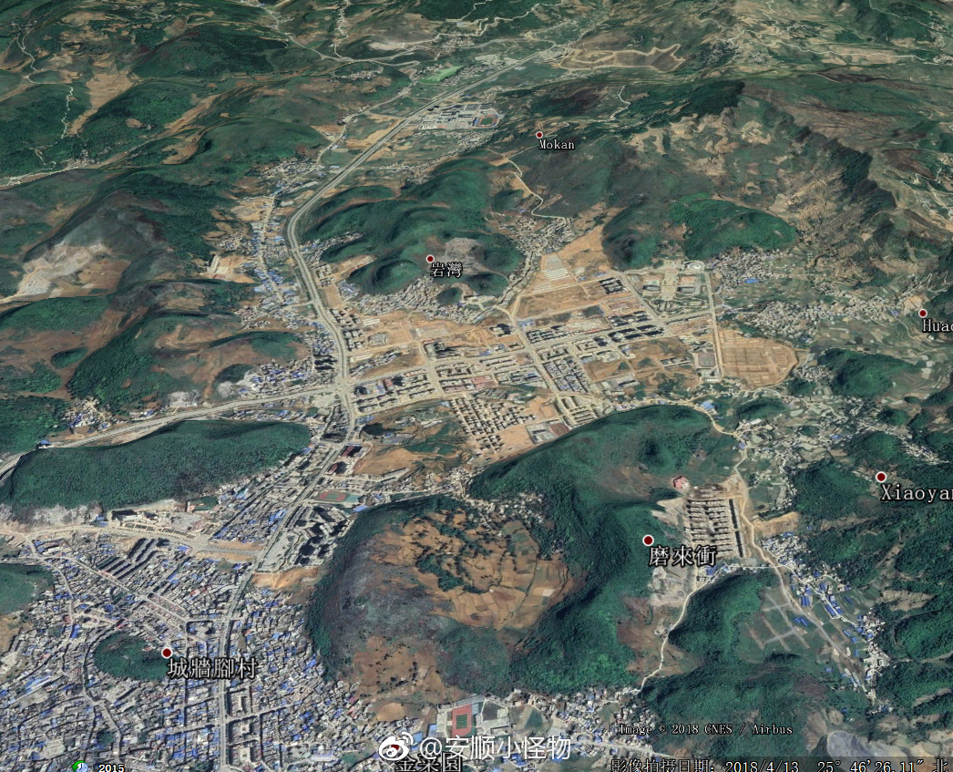 紫云县县城卫星地图更新,模样大变,紫云旁还惊现六盘水