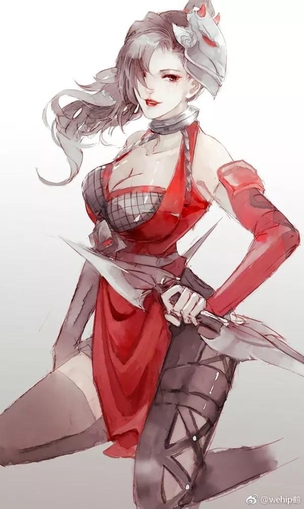 拂袖起舞梦徘徊静画红妆等谁归二次元中裹一袭红衣的绝色美人