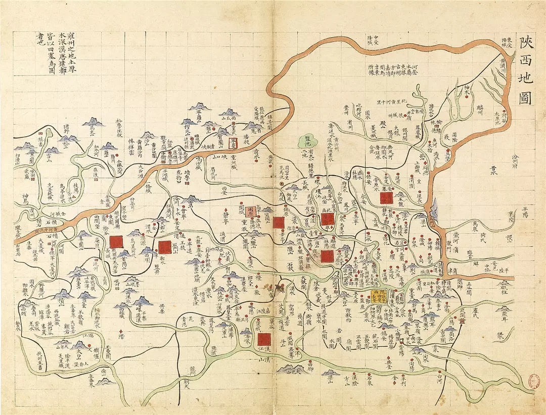 明代中国地图集 收集最爱的明代地图 青绿山水般的配色和小山小城们总