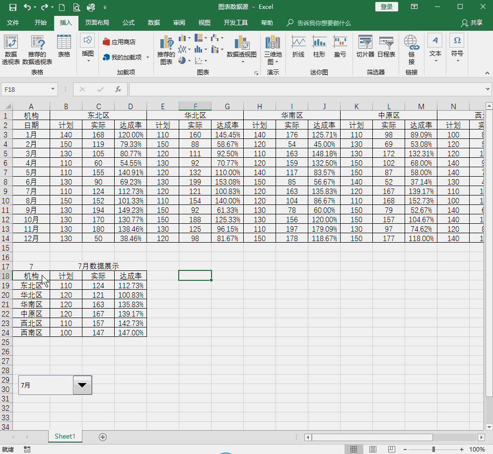 excel教程分月显示的动态图表