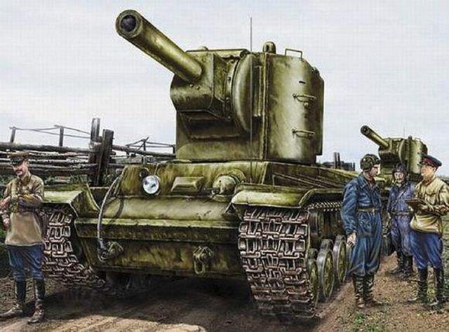德军尤其是装备 152 重炮,重量达到 50 吨的 kv2,在 1941 年完全是个