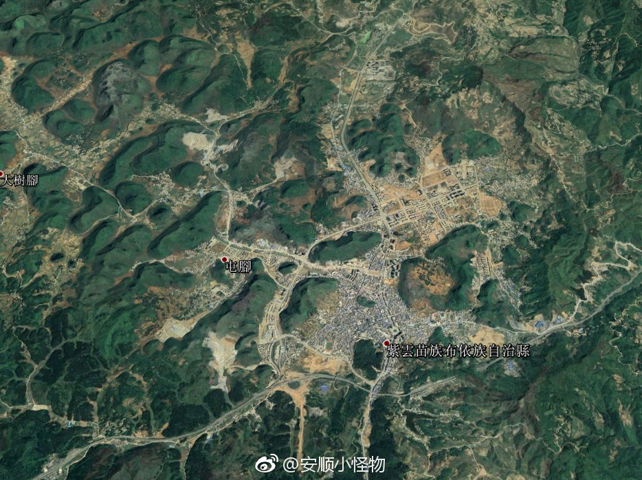 紫云县县城卫星地图更新,模样大变,紫云旁还惊现六盘水