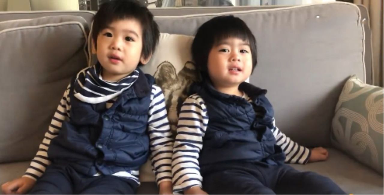 林志颖晒双胞胎背诗,哥哥jenson可爱,弟弟kyson口音萌翻众人