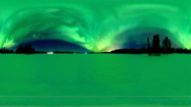 360度8k影片:极光在"超级蓝血月"下跳舞