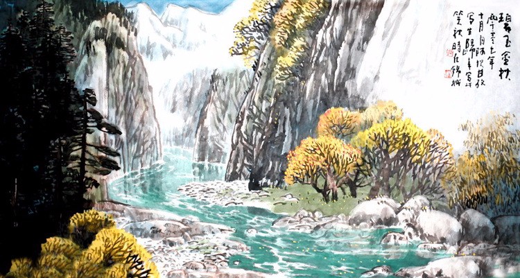 画家邱笑秋国画山水艺术:泼墨行云流水,意境如诗如歌