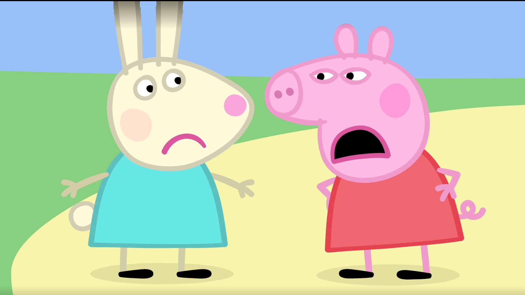 小猪佩奇和小兔瑞贝卡吵架啦