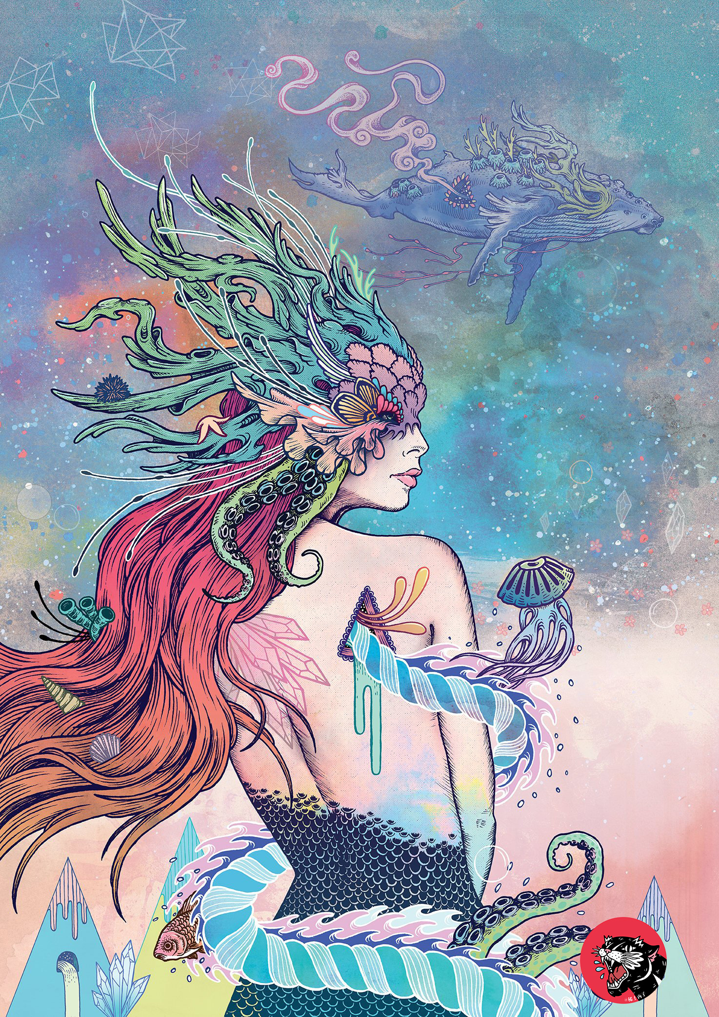 手绘山海经局部更新插画图形设计手绘illustrationgraphicd