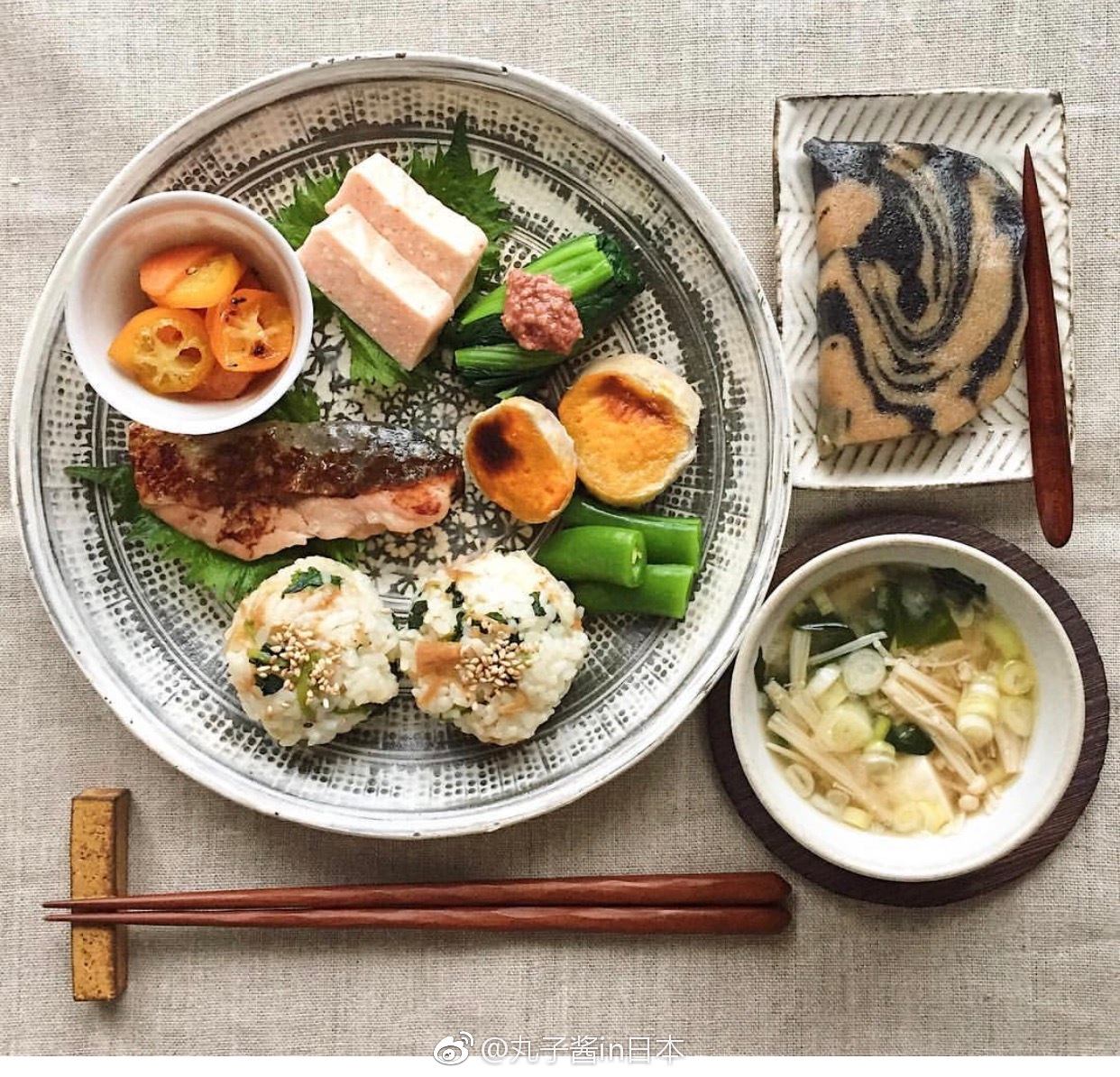 日系精美和风早餐看出特点了吗饭团海鲜几乎必备呀