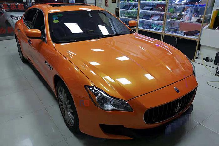 玛莎拉蒂总裁车身改色梦幻橙 rg瑞集改色膜中国代理广州总部出品