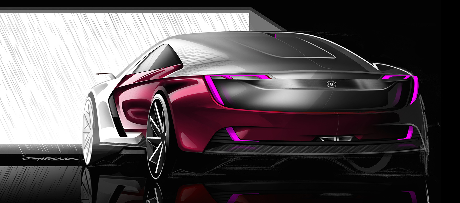 长安的概念车,来感受一下.虽然是草图,但是设计可以说真的很细心