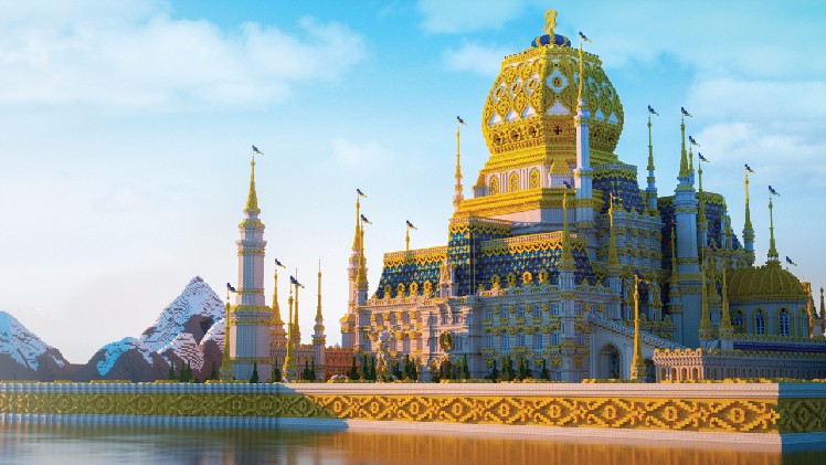 《我的世界》建筑欣赏 纯金打造的黄金宫殿