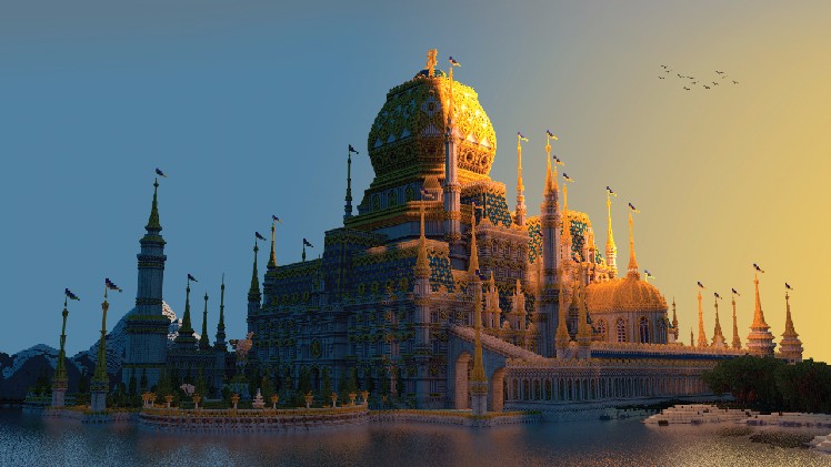 《我的世界》建筑欣赏 纯金打造的黄金宫殿