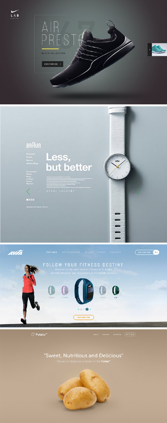 一组产品网页的banner展示,布局和配色排版设计都很简洁大气.