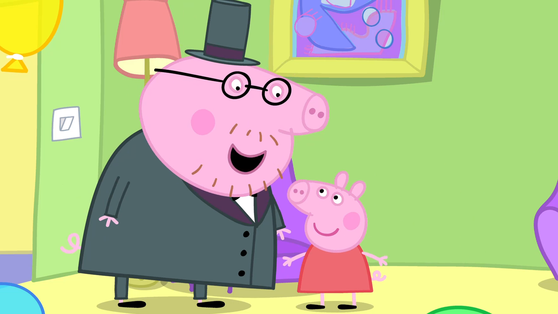 小猪佩奇要和猪爸爸一起表演魔术了