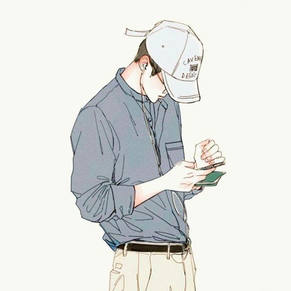 帅气的男生二次元动漫插画头像