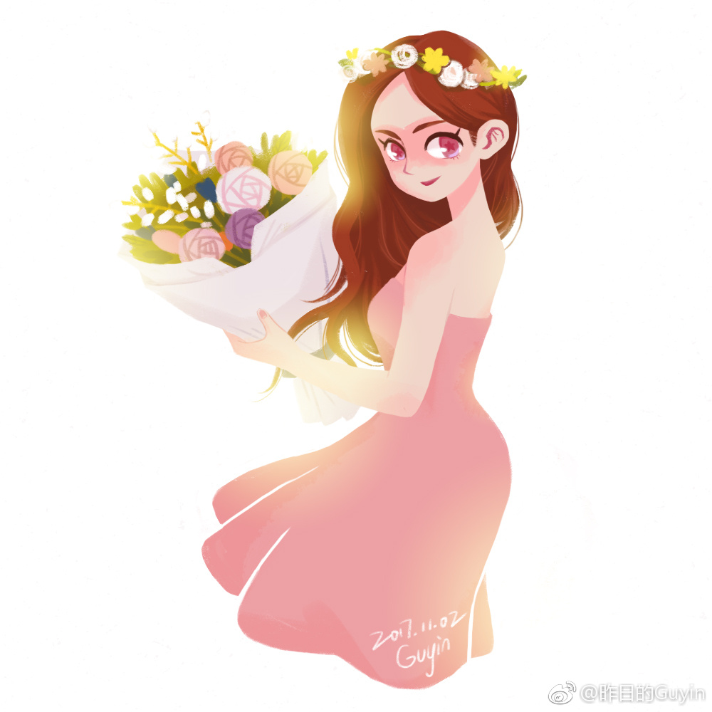 花束系列手捧花儿的女孩们