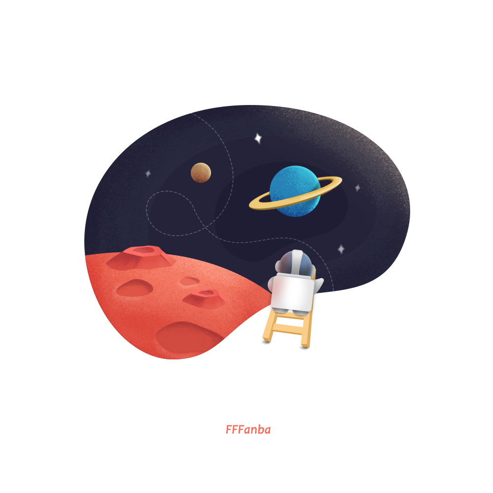 ui设计中常用到的风格插画木鼠ui班的学员给做了范例了