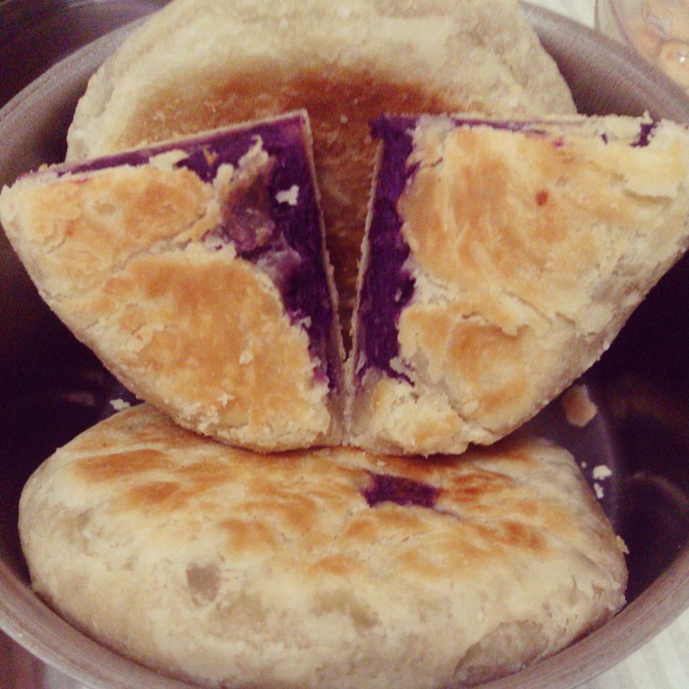 香酥掉渣的紫薯香酥饼不用烤箱就能做出