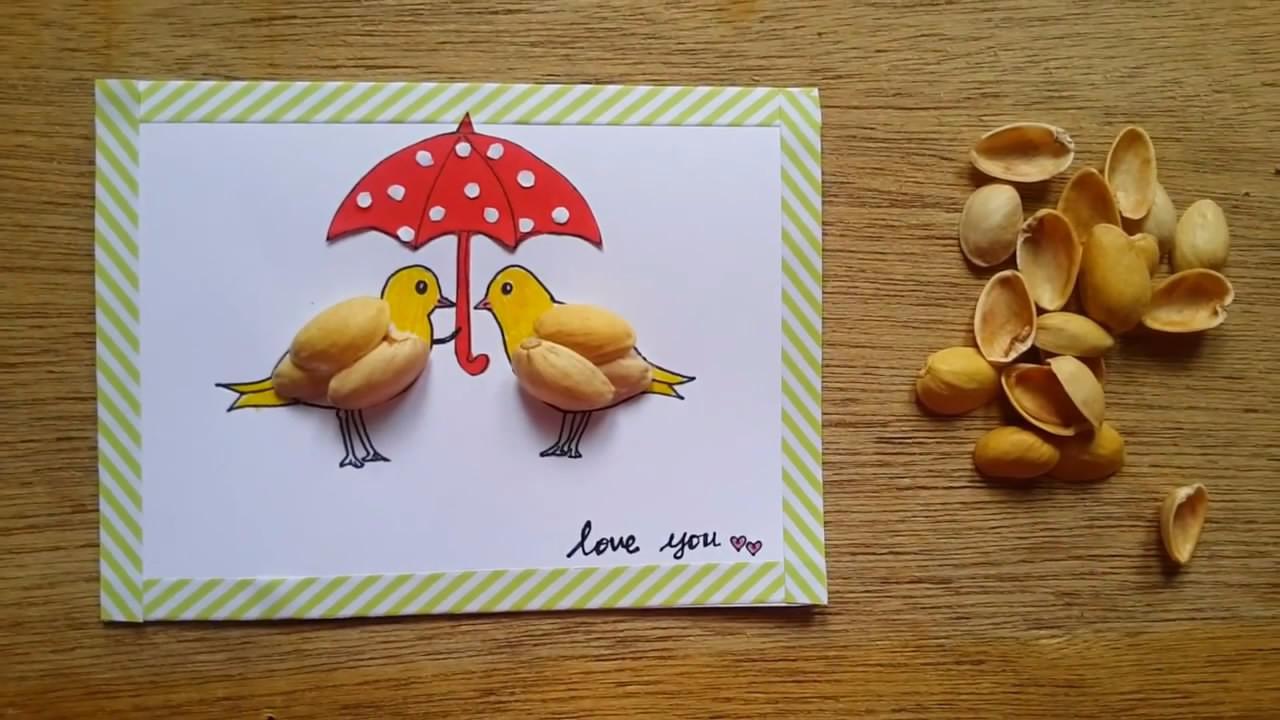 创意贺卡diy,教你用开心果壳制作"简易贺卡"的方法