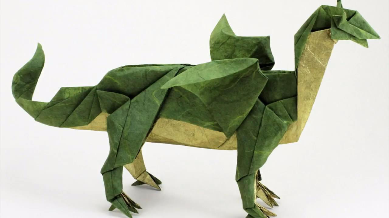 创意纸艺diy,教你学会折纸制作"恐龙"步骤二的方法