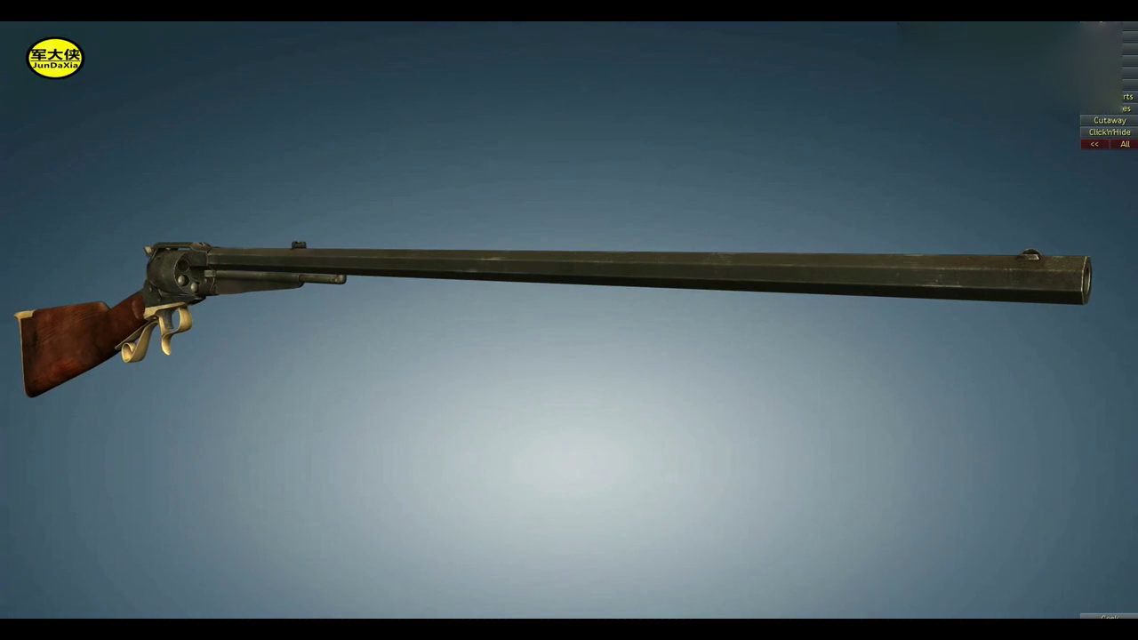 古董级雷明顿m1858转轮手枪,3d动画演示它的射击原理
