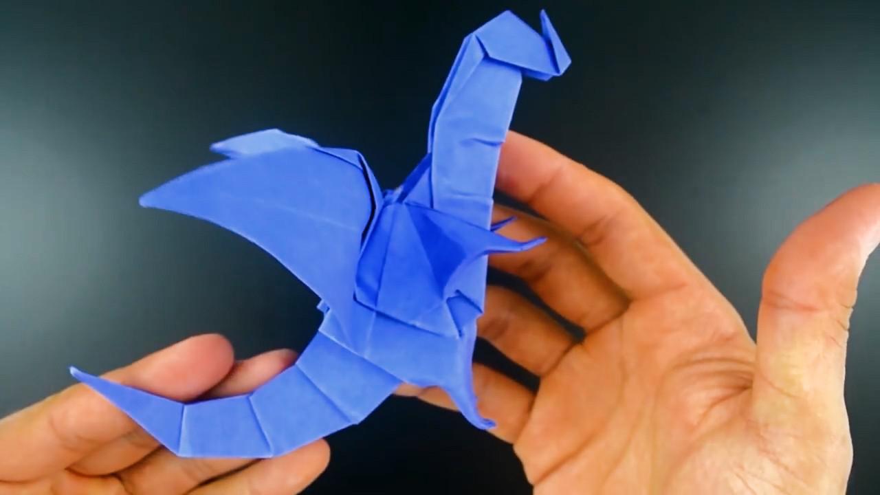 创意手工,教你如何折一只会喷火的翼龙,简单又漂亮的立体恐龙