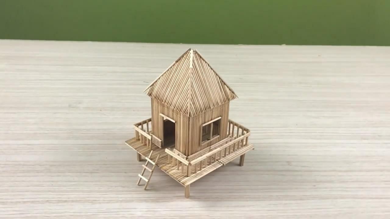 房屋模型diy,用牙签制作小木屋的方法,非常有创意!