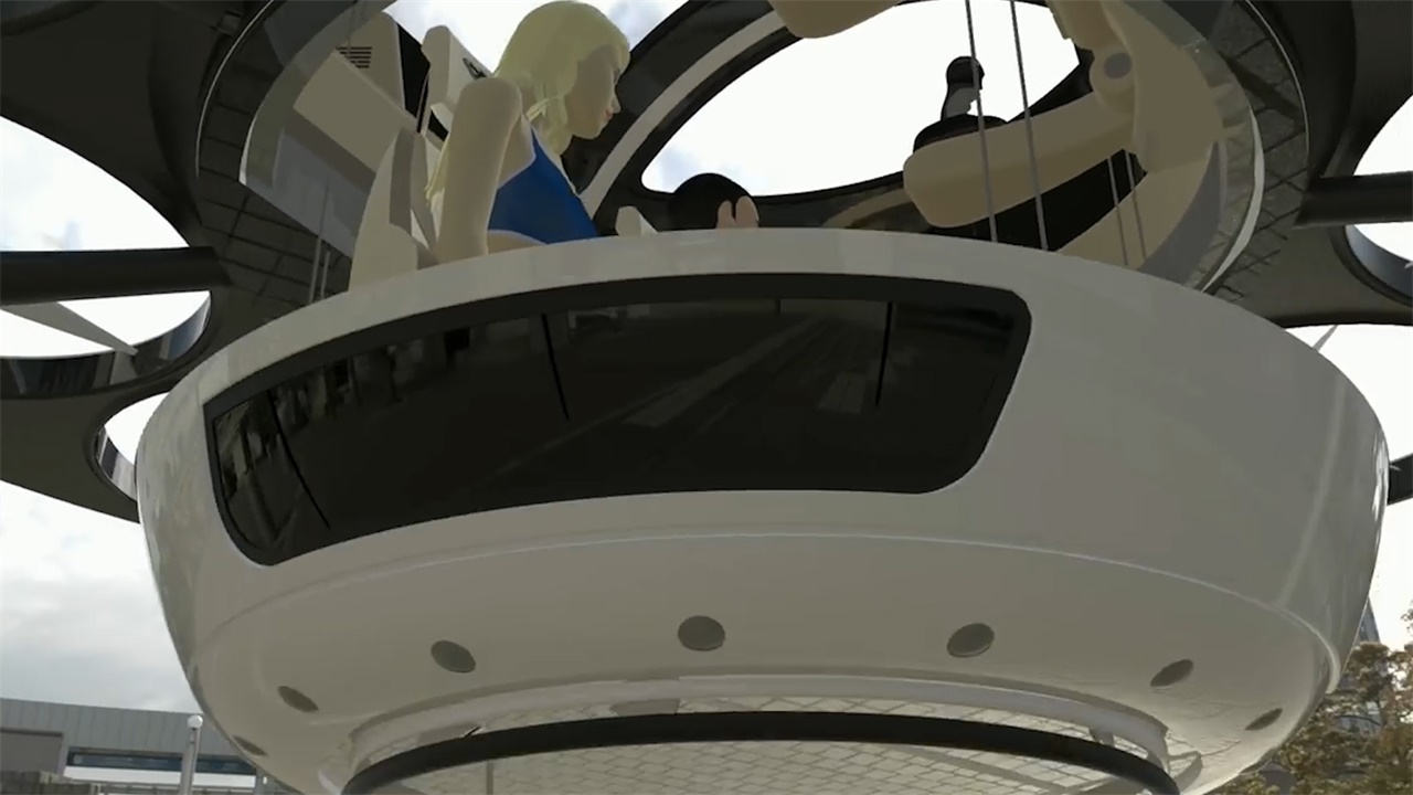 为了能够使飞行器正常的落地,ifo的内部还设置有六个升降架,升降架在