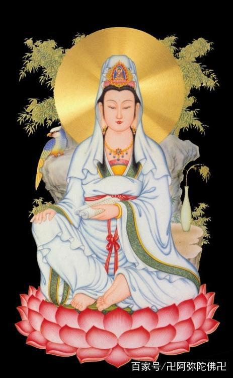 大慈大悲观世音菩萨圣像赐予有缘人见者得福报南无阿弥陀佛