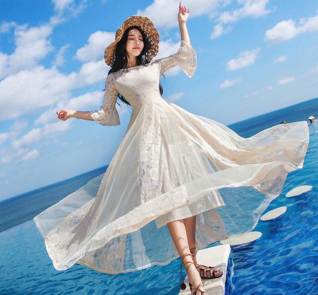 飘逸的长款连衣裙, 展现你的高贵优雅气质|长款|气质|裙摆_新浪新闻