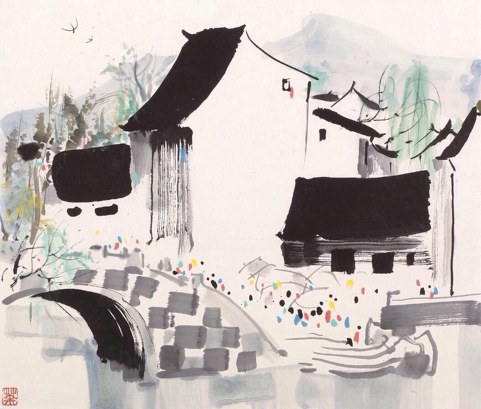 绘画| 67676767吴冠中笔下的江南水乡