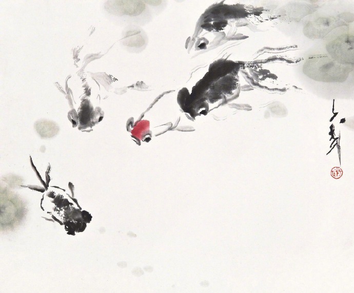 水墨金鱼丨王子武绘
