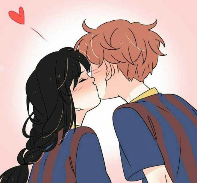二次元热恋情侣头像你过来让我亲一口行不行
