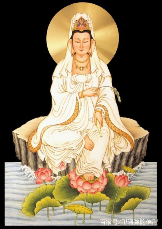 大慈大悲观世音菩萨圣像赐予有缘人见者得福报南无阿弥陀佛